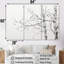 «Grey Minimalisme Tree Birch II - Tree Birch», ensemble de reproduction d'art mural-107761424-107761426