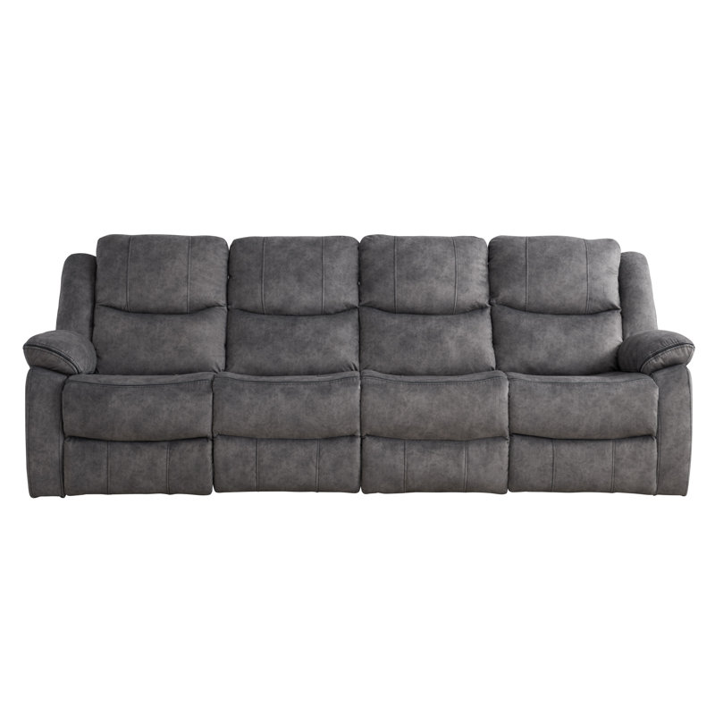 Canapé modulaire symétrique en microfibre / microsuède de 84,75 po Natalia, Gris foncé