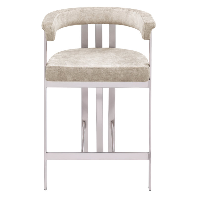 Tabouret de comptoir court 26 po Marcello, Velours beige