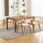 Chaises de salle à manger de style Mid-Century, chaises de salle à manger rembourrées en lin avec dossier courbé et pieds en bois (ensemble de 2)-610376684-610376685
