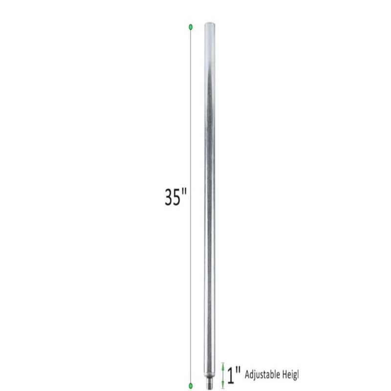 Pieds de table de travail en acier galvanisé 35 po avec pieds réglables Express KitchQuip - ensemble de 4 (1 5/8 po de diamètre)