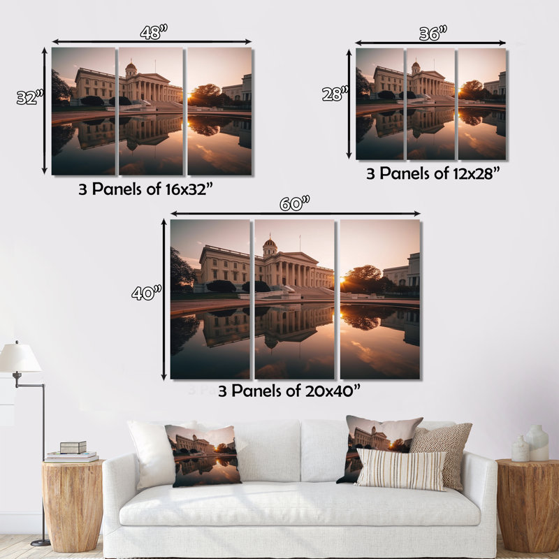 «Virgina Architectural Heritage II», reproduction sur toile 3 pièces, H 40 po x l 60 po x P 1 po