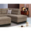 Canapé modulaire en tissu avec méridienne orientée vers la droite, repose-pieds avec rangement et 2 coussins décoratifs-379915251