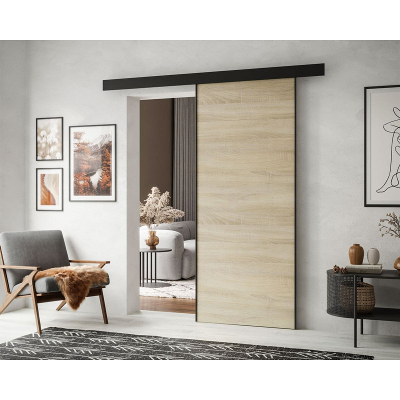 HINOKI Sliding Doors, 76 cm, Sonoma Oak