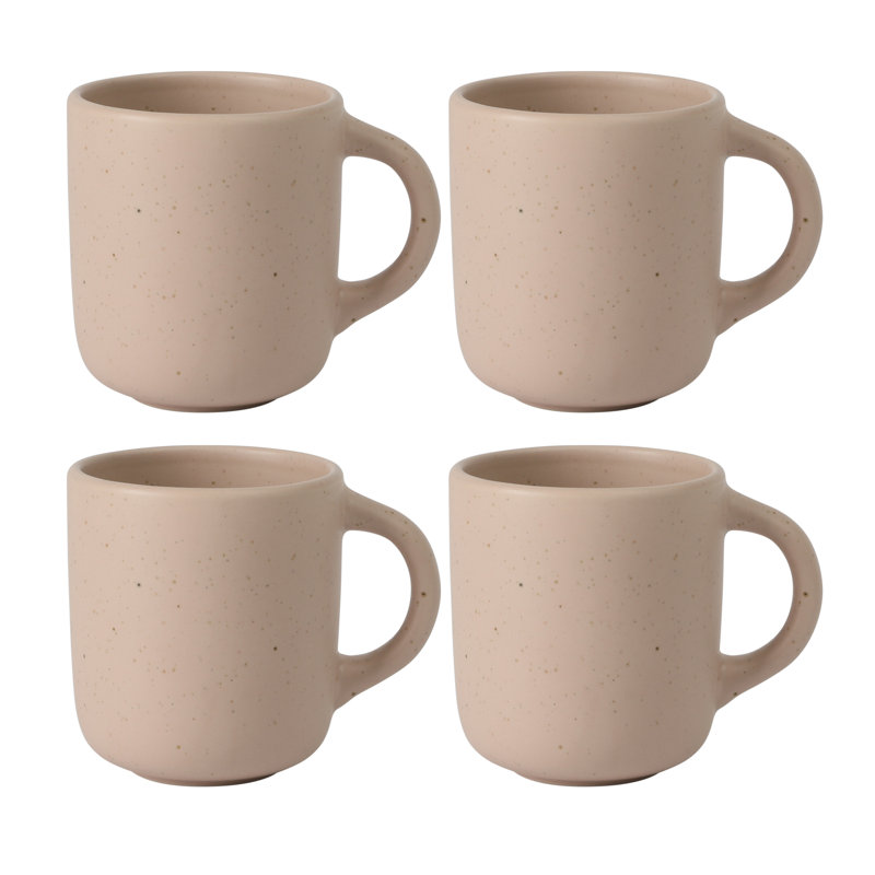 Bloomhouse Corcisa Clay 4 Piece Mug Set, Prosecco Blush Pink