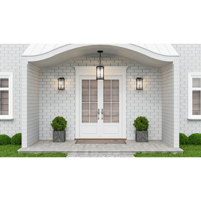 Lanterne murale d'extérieur terre noire, H 11,75 po x l 6,25 po x P 7,25 po