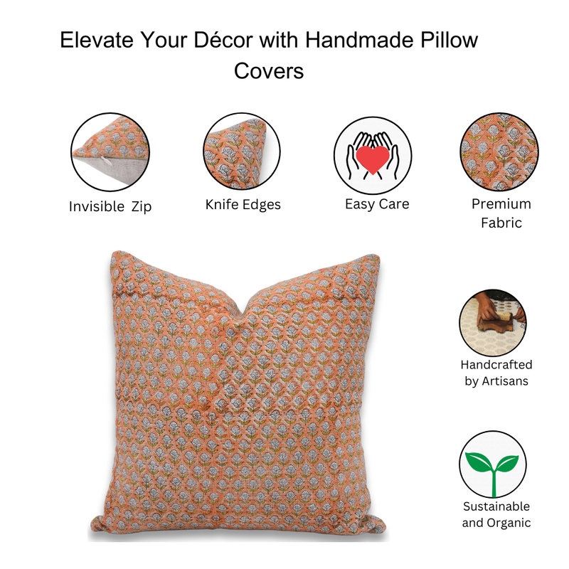 Linen Square Pillow Cover, 14" x 14"