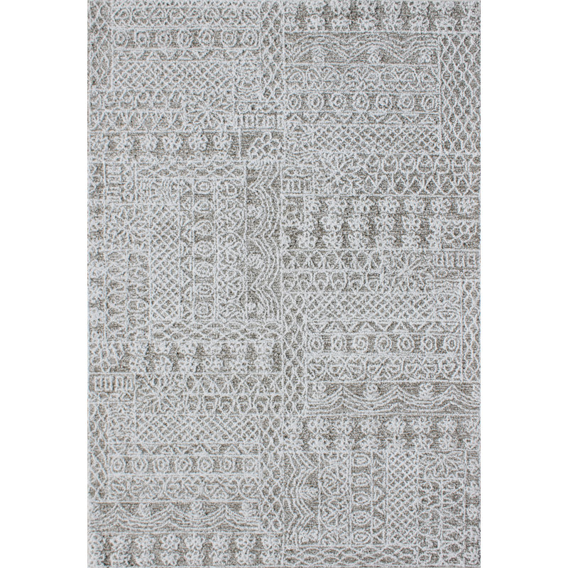 Tapis gris tissé à la main Southwestern, Rectangle 8 pi x 10 pi