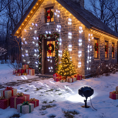 Christmas Snowflake LED Projector Light Festive Holiday Decor with Remote Control