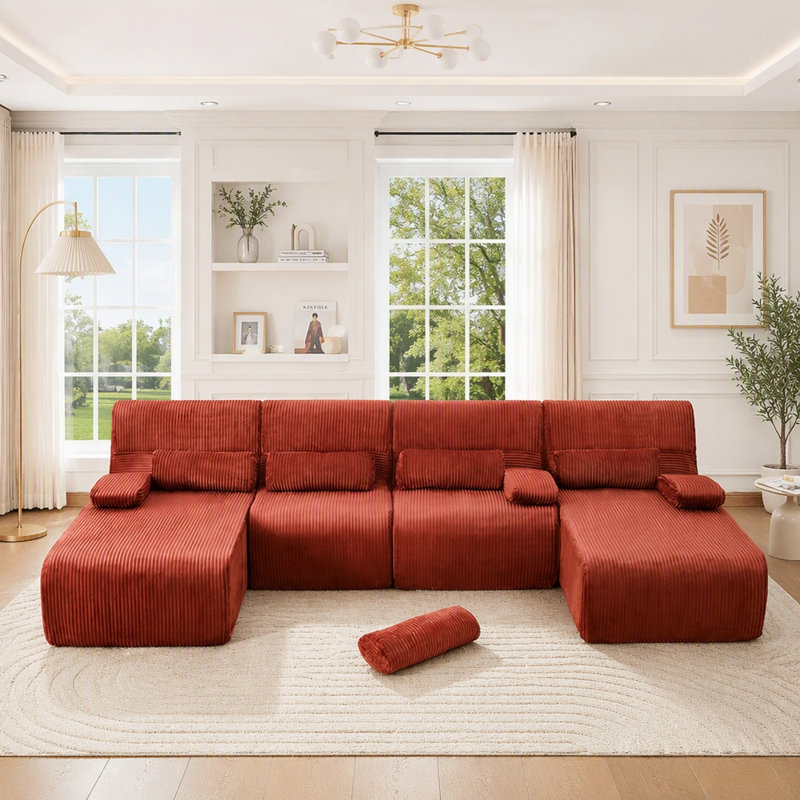 Canapé modulaire surdimensionné de 132,2 po, Red