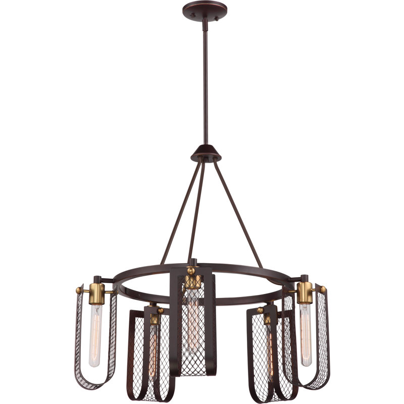 Hertfordshire 5 - Light Dimmable Wagon Wheel Chandelier
