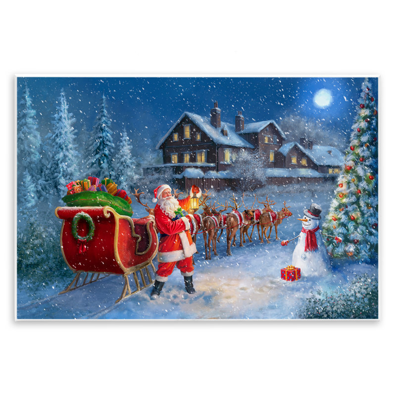 «Santa's Sleigh & Lantern» par Grateful Licensing Studio, H 13 po x l 19 po