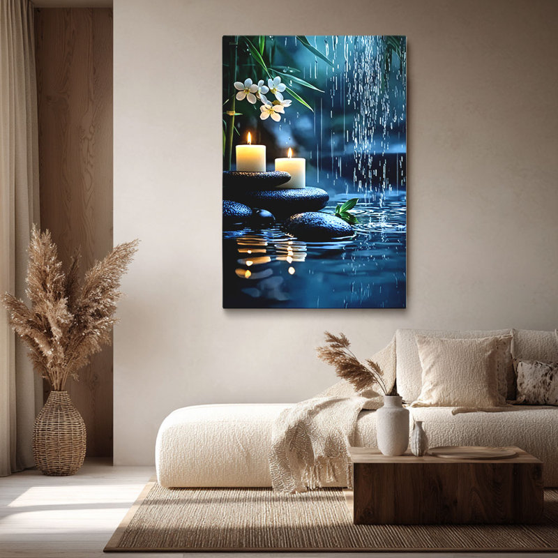 Impression sur toile Zen Calming Spa Stone - Urban Studio, 36*24 inch (90*60*2cm)