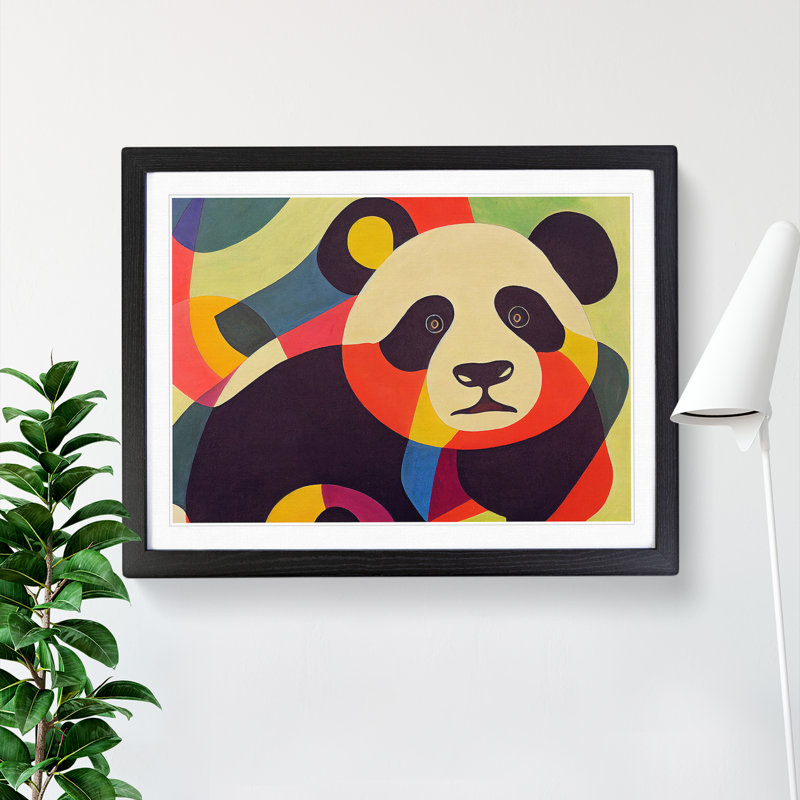 Abstract Panda Vol.1 - Framed Print, Black, 46cm H x 64cm W x 2cm D