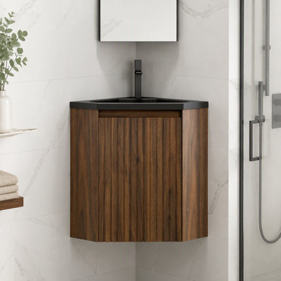 Meuble-lavabo mural de 22 pouces avec lavabo et armoire de rangement