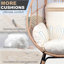 Chaise de patio pour l'extérieur avec coussin et dossier courbé