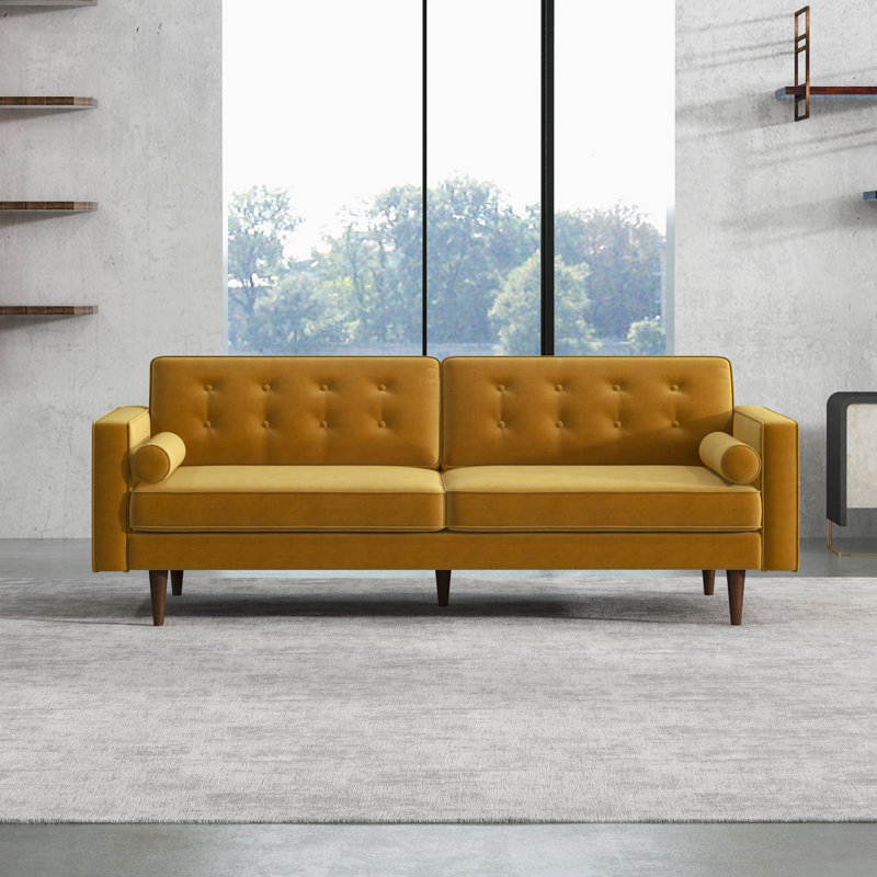 Kuhlman Upholstered 84.5'' Sofa, Gold