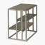 Table basse rectangulaire avec plateau en bois manufacturé et tablette