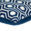 Coussin à fermeture à glissière géométrique 100% coton 18 po x 18 po bleu