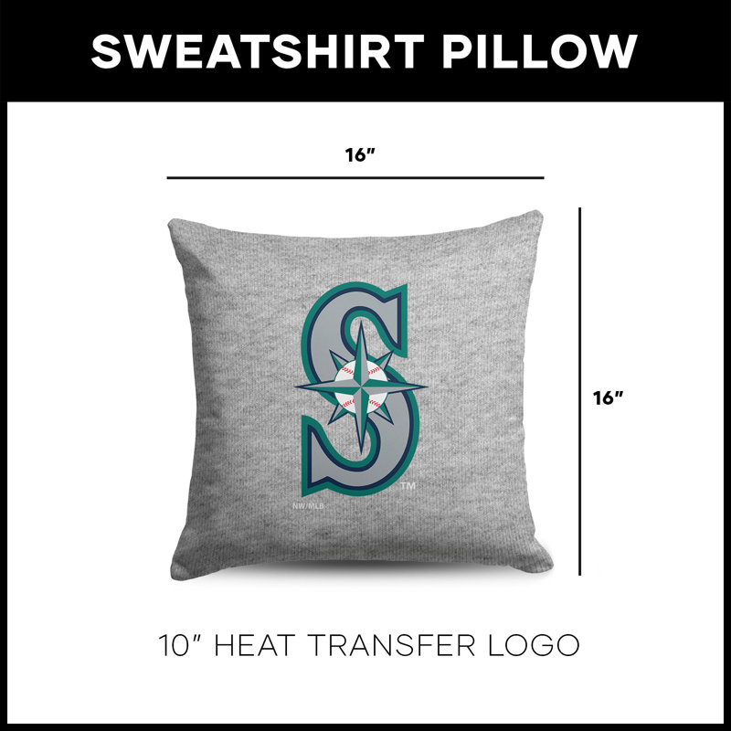 Seattle Mariners MLB Primary Sweatshirt PIllow 16 Inches