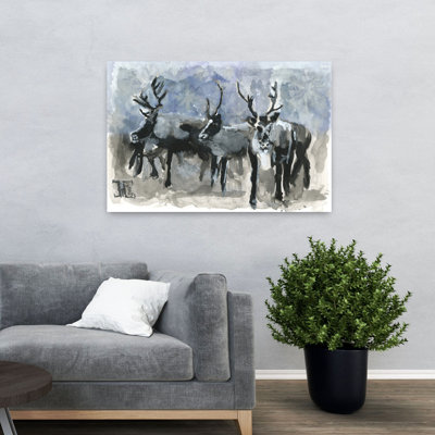 Art contemporain contemporain, paysage d'hiver abstrait