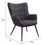 Chaise d'appoint rembourrée à accoudoirs évasés avec grille capitonnée-845826362