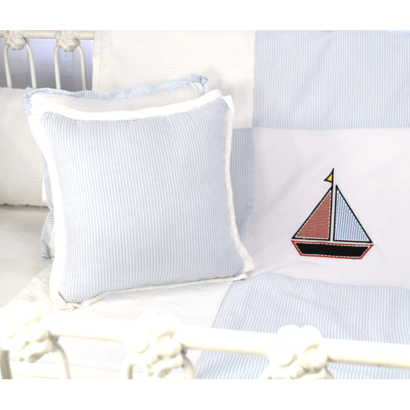 Sail Away Striped Cotton Throw Pillow