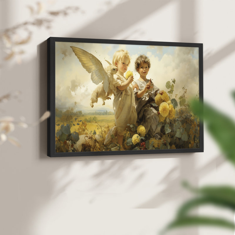 Angels From Above-XIX - Reproduction encadrée - Restickable, H 8 po x l 10 po, Cadre noir