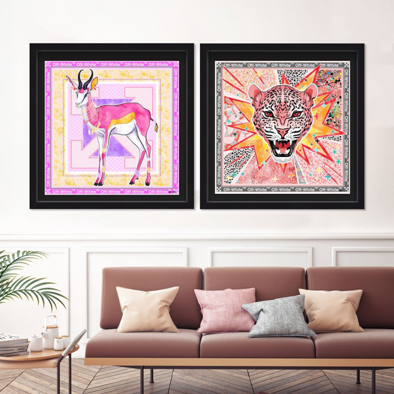 Magenta Animal Set of 2 Animals Shadowbox by Oliver Gal