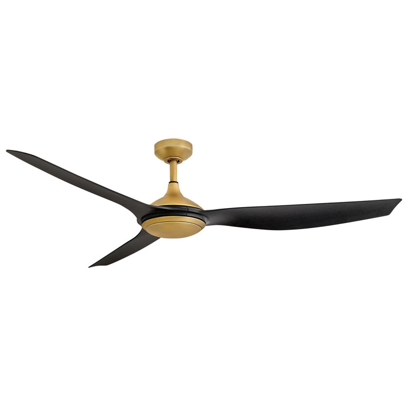 Ventilateur de plafond à DEL Hinkley Talon, Noir mat, Or