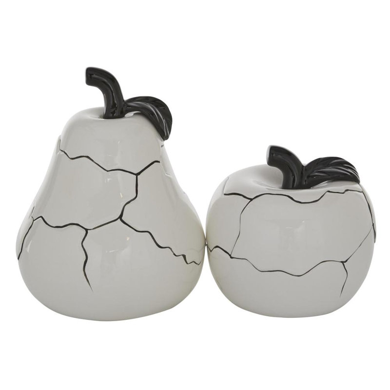 Cianciolo Ceramic Apple and Pear Sculpture Set