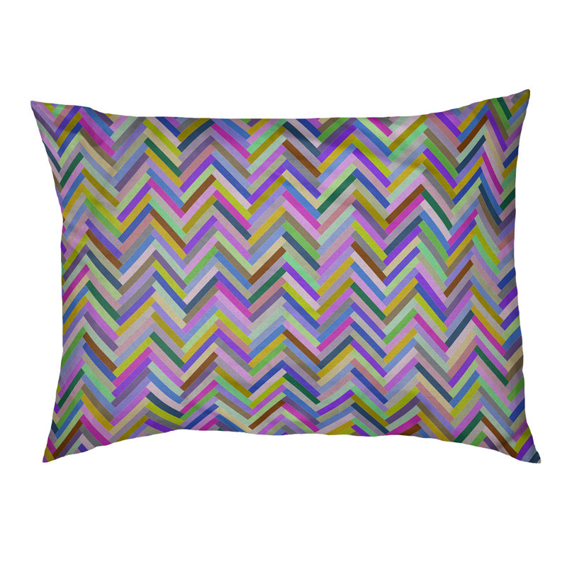 Coussin de lit pour chien chevrons Byrge, Grand (l 50 po x P 40 po x H 7 po), Mauve, Polyester