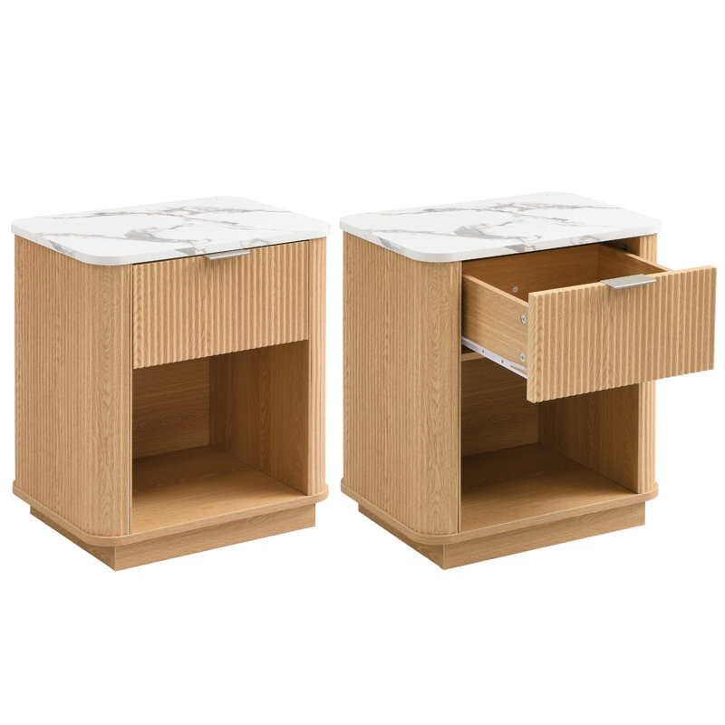 48cm W Bedside Table, Oak