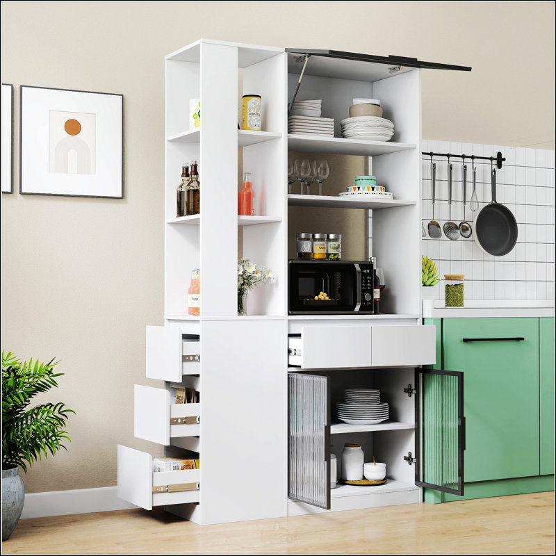 Armoire de rangement avec tablettes multifonctionnelles, organisateur d'entrée en bois moderne pour le couloir et le salon