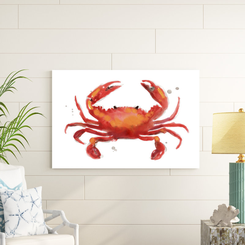 " Crab Cameo I " by June Erica Vess Painting Print, 32" H x 48" W