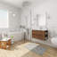 Meuble-lavabo mural avec lavabo en gel