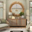 Wood Large Room Wall Mirror with Layered Wood Chip and Stick Design
