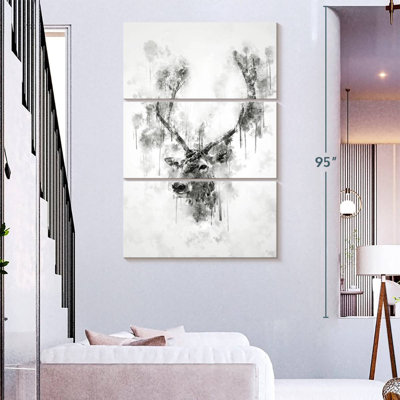 Brampt Elk Head Black And White