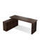 Noyer foncé + bureau en bois massif en forme de L noir + fer-659130310-659130313