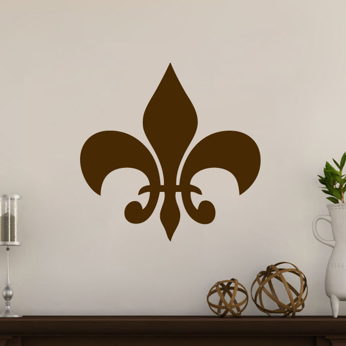 Adhésif décoratif fleur de lis, Brun
