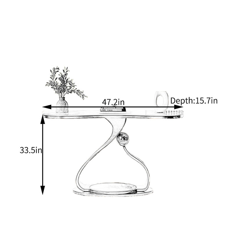 Luxury Style  Entryway Conso le, 33.5" H x 47.2" W x 15.7" D
