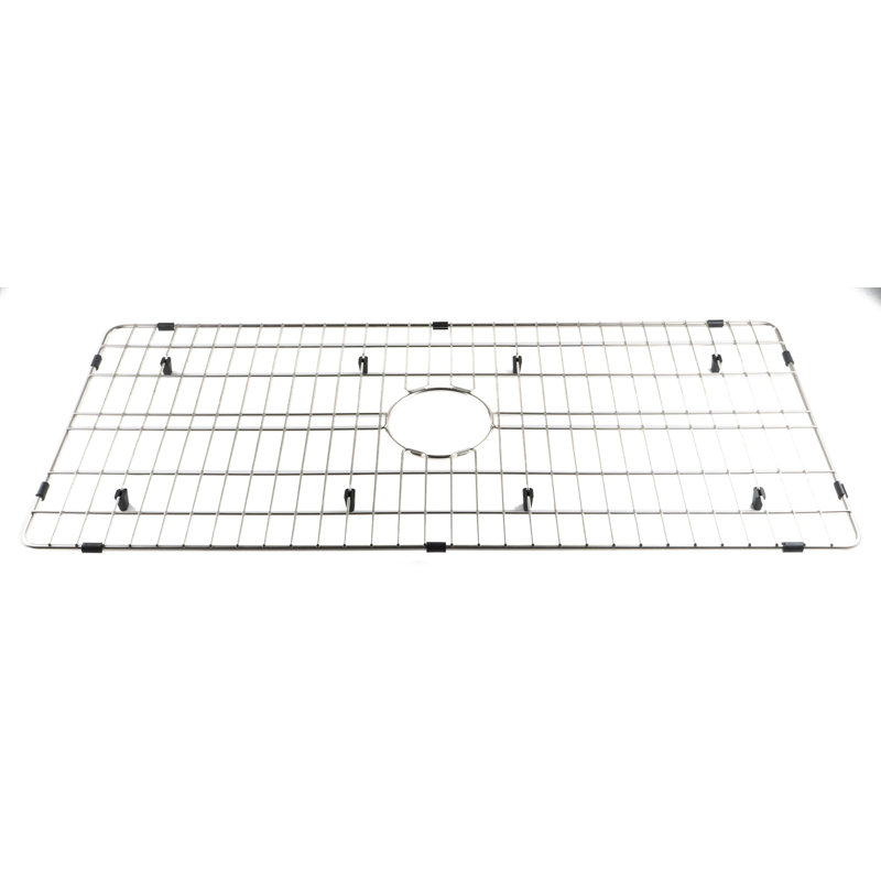 Brushed Stainless Steel Kitchen Sink Grid with Plastic Feet