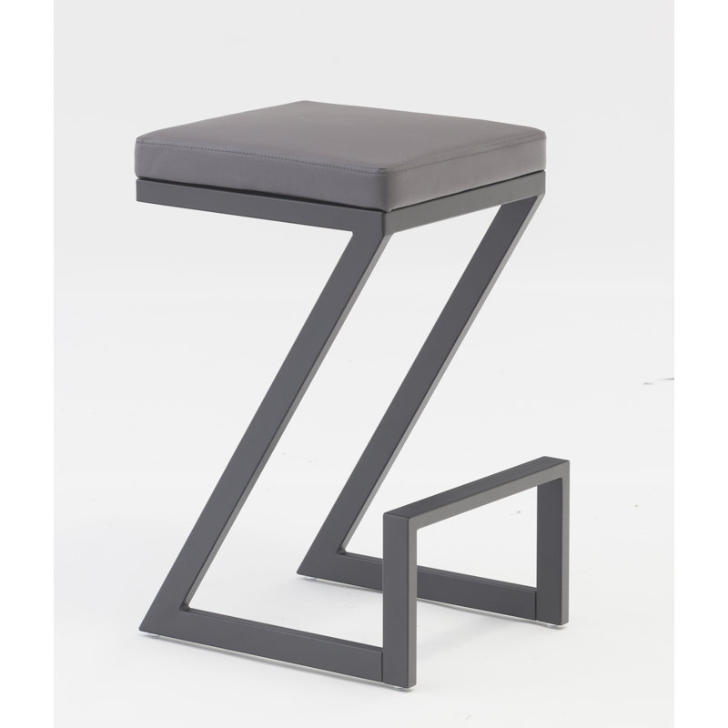 Ellen Modern 26 Inches Counter Height Chair, Black, Dark Gray, 1