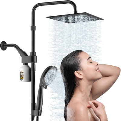 Pomme de douche à haute pression 10 pouces, deux pommes de douche
