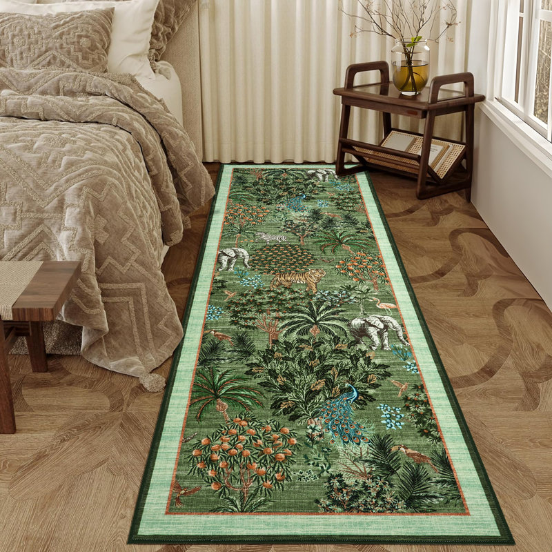 Machine Washable Rug Non-Slip Area Rug Durable Floor Carpet Easy-Cleaning Rug for Living Room Playroom Bedroom
