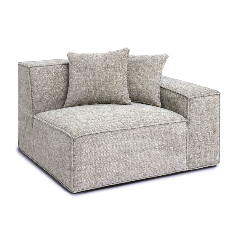 Chaise de coin Cherylee Taupe Chenille Basketweave RAF
