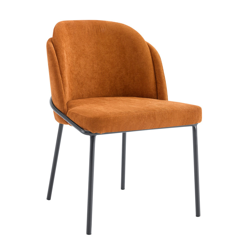 Ensemble de 2 chaises de salle à manger, Orange, Noir