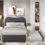 Lit plateforme tapissier avec pieds de support en bois et lit gigogne simple Madilyne-2008956529-2008956528