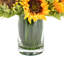 Sunflowers In Glass Vase With Grass-1993210394