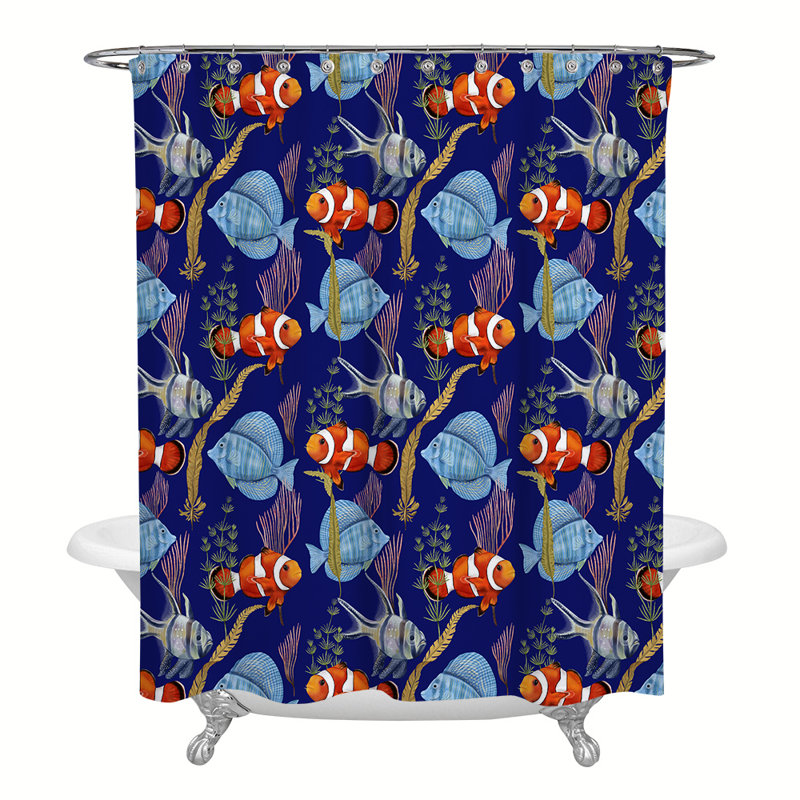 Rideau de douche simple avec crochets, H 72 po x l 70 po
